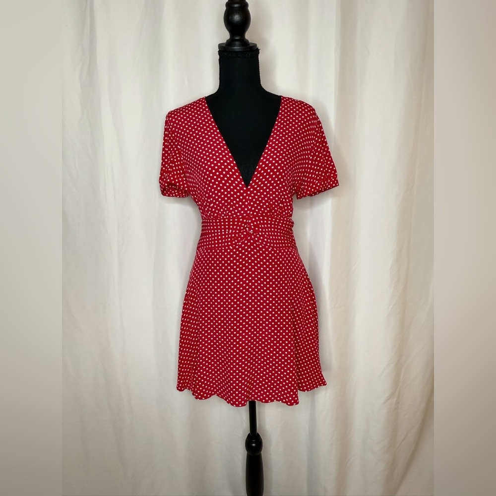 NWOT Privacy Please Red and White Mini Dress